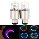2PCS Neon LED Lamp Flash Tyre Wheel Valve Cap Light For Car Bicycle Motorcy JR