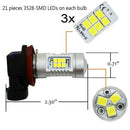 100W H11 H8 High Power 6000K White LED Fog Light Driving Bulbs Universal