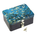 Portable Candy Storage Tin Box Lipstick Organizer Van Gogh Apricot Flower