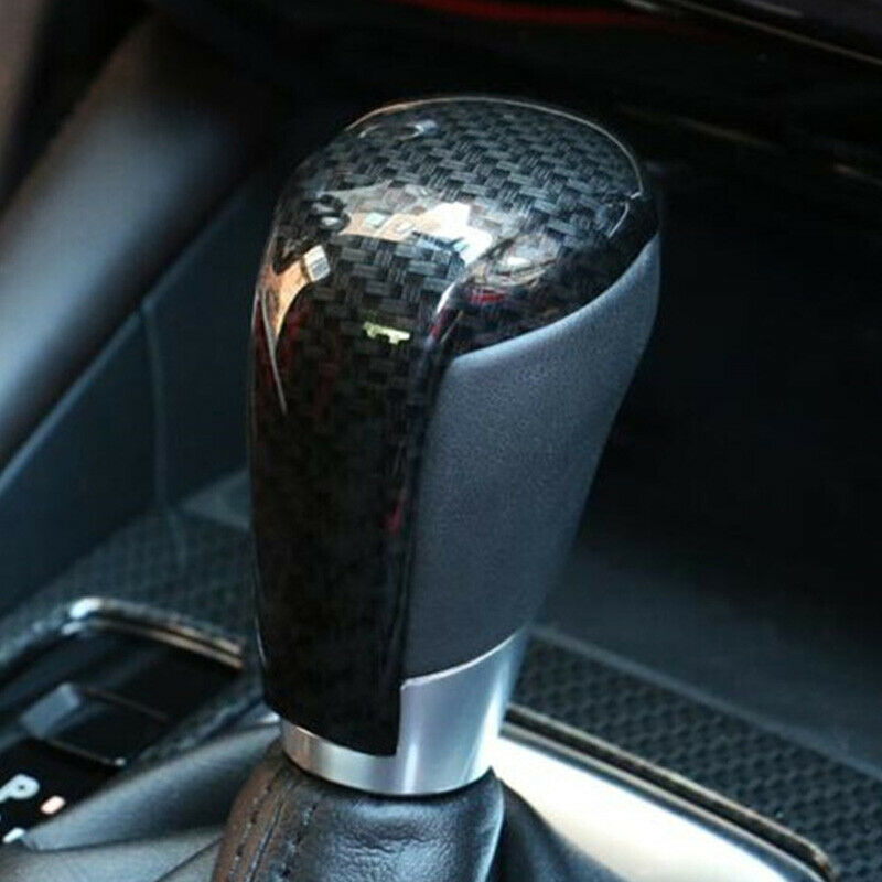 Carbon Fiber Car Gear Shift Knob Control Panel Gear Head Frame Cover Trim S