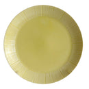 8.66" Round Embossment Pattern Ceramic Dish Plate Tableware Household,Yellow