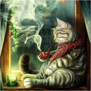 5D DIY Full Drill Diamond Painting Smoking Cat Embroidery Mosaic Kit Decor