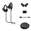 Running Bluetooth 4.1 Earphone Earbuds IPX4 Waterproof with Earphones Caps Black