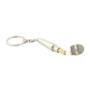 3 Pcs Metal Keychain Creative Music Gifts Key Chain Key Ring Microphone Key