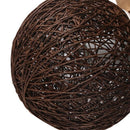 Usb LED Table Lamps Wooden Dimmable Rattan Ball Bulb Home Decor wood color