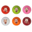 6x Premium Outdoor Golf Balls Super Soft Feel Cute Pig Pattern, For Kids