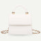 Women Mini Shoulder Bag Alligator PU Tote Chain Crossbody Pouch (White)