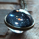 Solar System Necklace Pendant Galaxy Double Sided Pendant Universe JewelryOZ