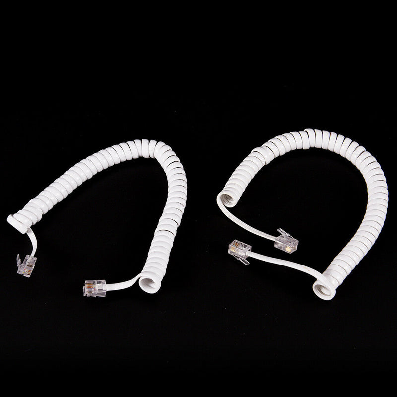 6.5FT Telephone Handset Phone Extension Cord Curly Coil Line Cable Wire ME