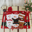 6pcs Cutlery Holder Towel Knives Fork Spoon Cute Santa Claus Shaped Tablewa