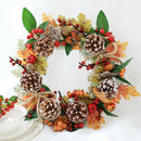 12Inch Decoration Ornament Christmas Wreath Artificial Pine Cones Berries a J7Q3