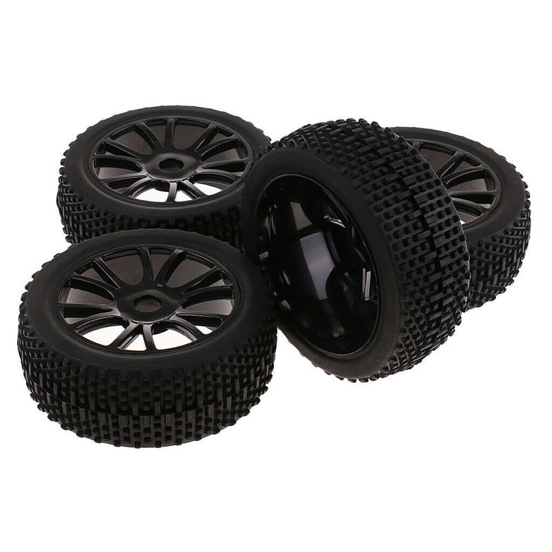 4 Pieces 17mm Hub Wheel Rim & Tyres for HSP HPI1:8  RC Car Buggy