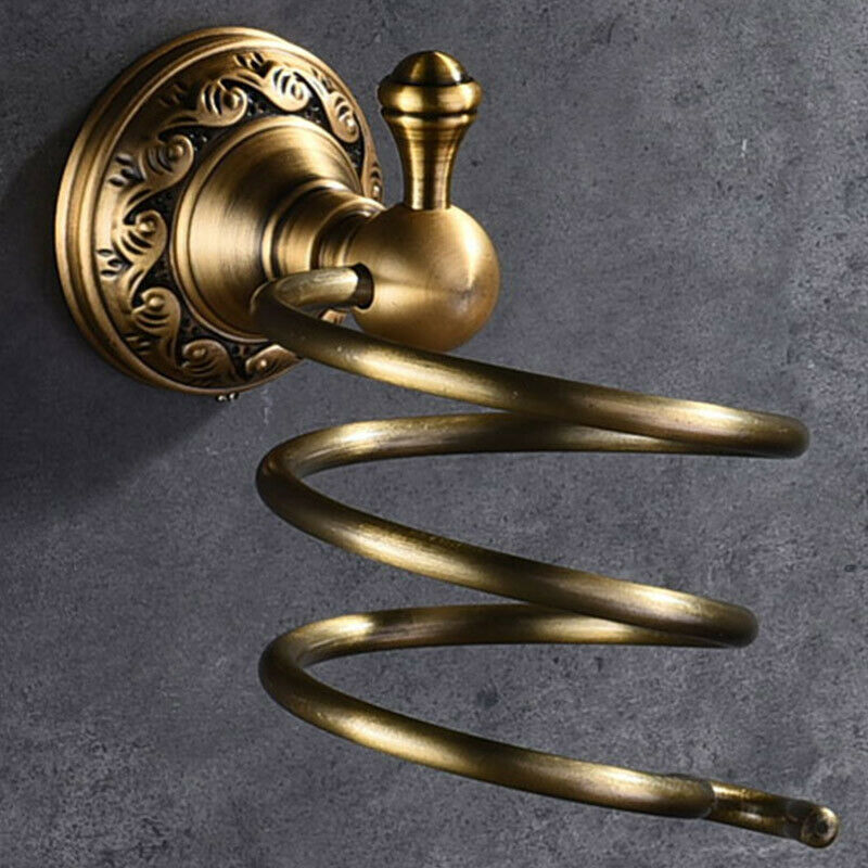 Solid Anti-Rust Aluminium Made Wall Mounted Hair Dryer Rack Holder Stand Ra U9I4