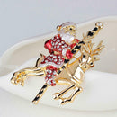 Santa Claus Deer Pin Brooch Crystal Badges Christmas Children Jewelry Gift