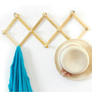 Accordion Wall Hanger 10 Hooks Pack Of 2 Natural Wood Wall Mounted Expandab