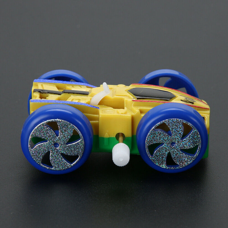 Somersault Bounce Cars Two-sided Pattern Clockwork Funny Toys Gift