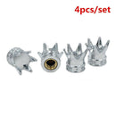 4 * Universal Chrome Crown Car Truck Tire Air Valve Stem Cover Caps Wheel Rims^^