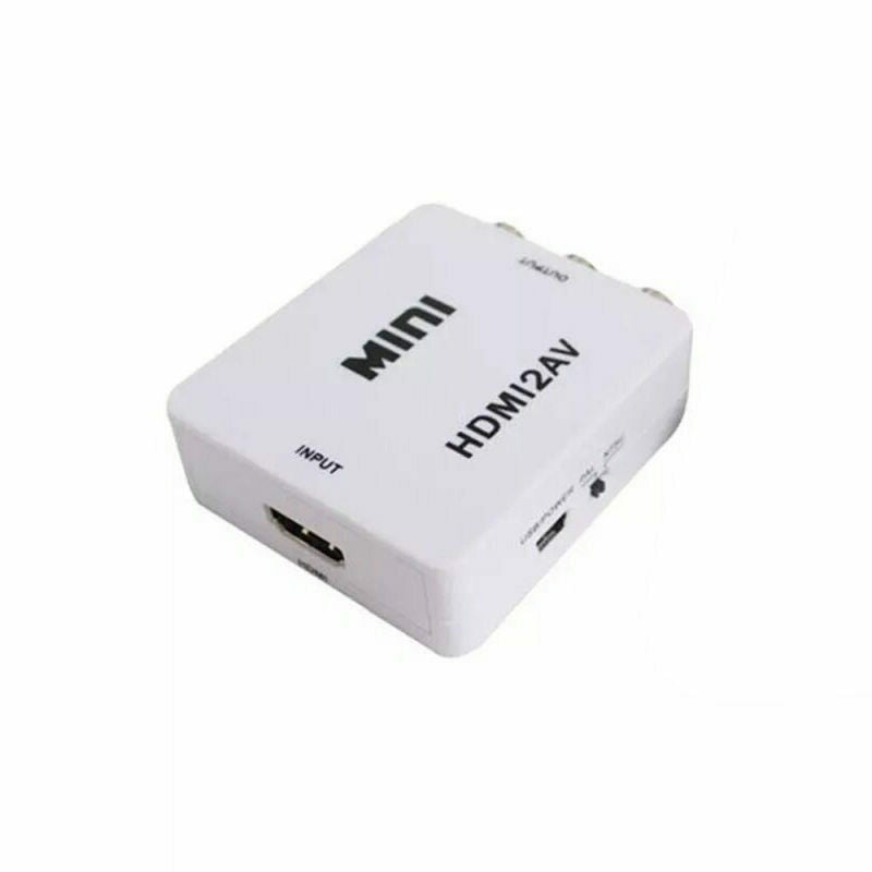 HDMI to RCA Adapter Box Composite AV CVBS Video ConverterHD 1080p White New
