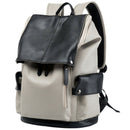 Laptop Backpack Men'S Pu Leather Backpack Casual Youth Large Capacity Trave