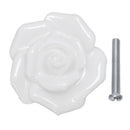 1 x Button Door Handle Drawer Cabinet Closet Ceramic Flower Rose Dresser KnoW5Q9