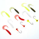 40pcs 5cm/1.97" Soft Worm Fishing Lure Baits Fishing Tackle+8pcs Lead Hooks