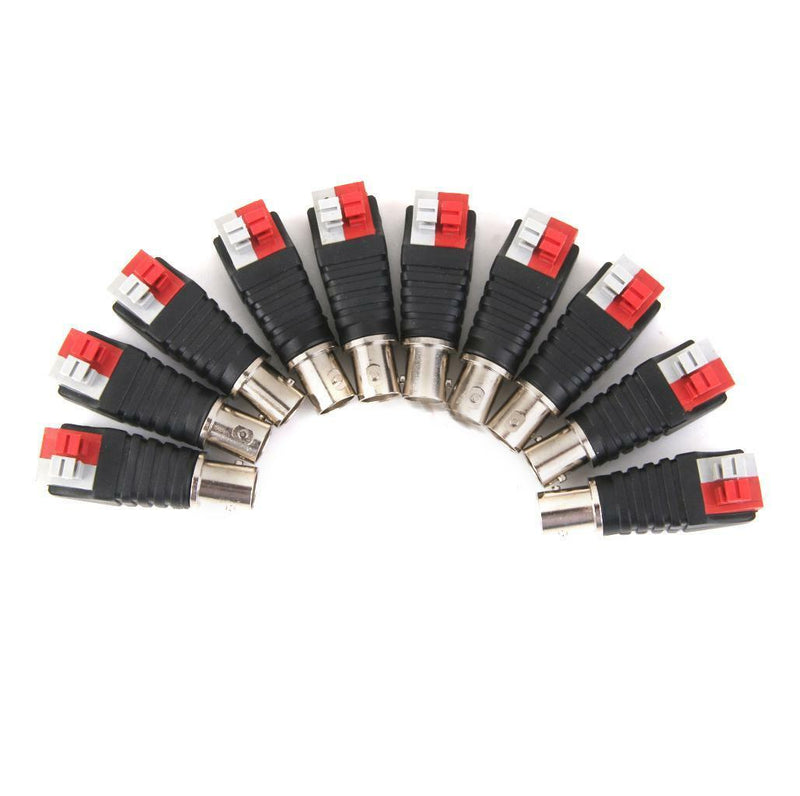 10 pcs Speaker Wire Cable to Audio FEMALE BNC Connector Adapter Jack Plug