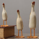Set Of 3 Painted Duck Statues Garden Yard Lawn Decor Hand