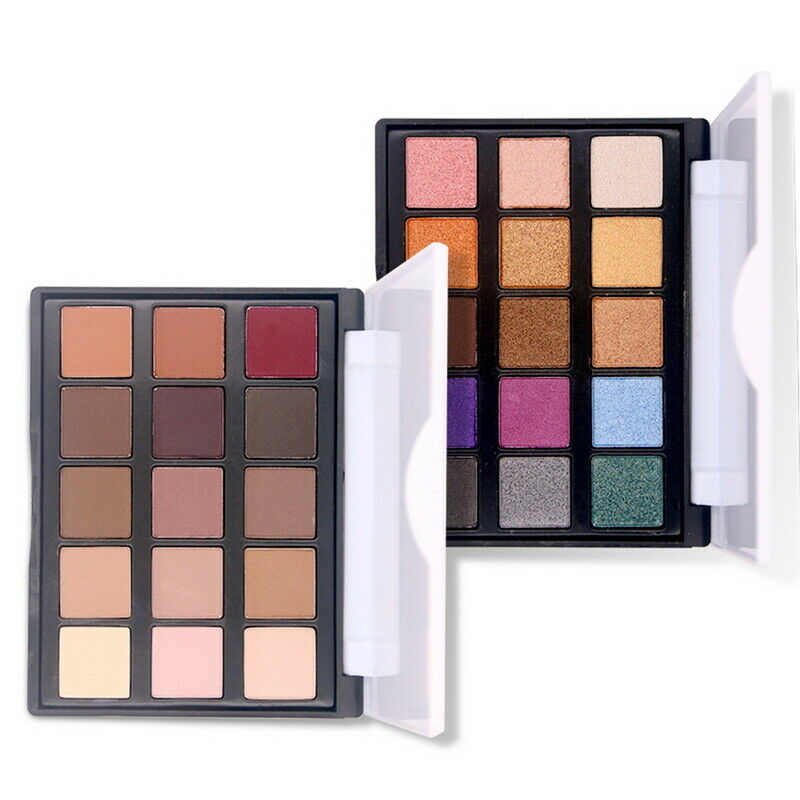 Popfeel 15-Color Matte Shimmer Glitter Eyeshadow Palette Makeup Waterproof  Q6C1