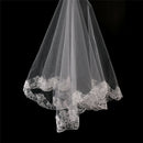 White Ivory Cathedral Length Lace Edge Bride Wedding Bridal Long  150CM B Gw