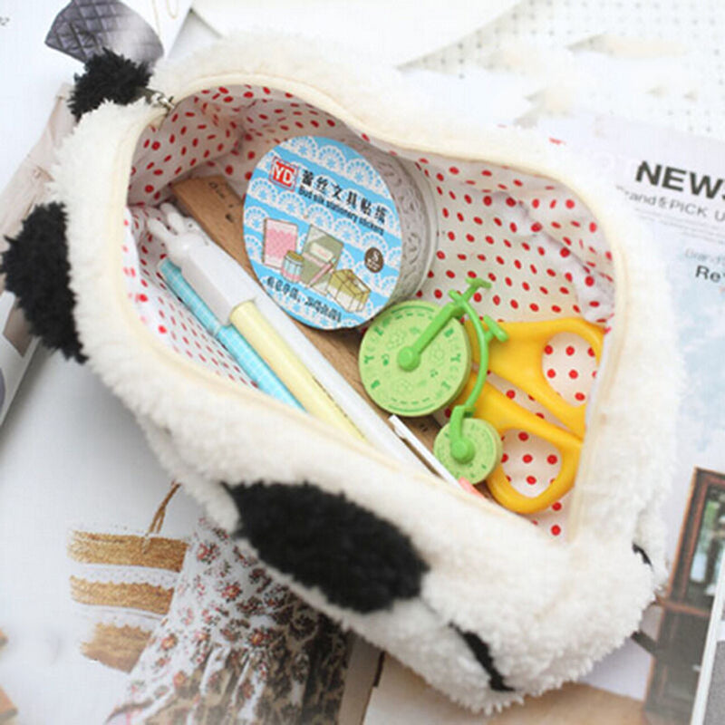 Soft Cute Plush Cosmetic Makeup Cartoon Storage Bag Pen Pencil Case Pouch  3C