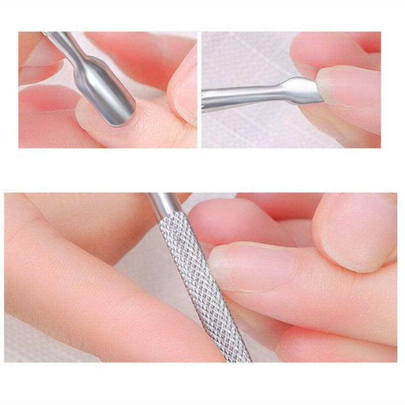 4Pcs/set Nail Pusher Spoon Remover Cuticle Manicure Pedicure Care Cleaner Tool