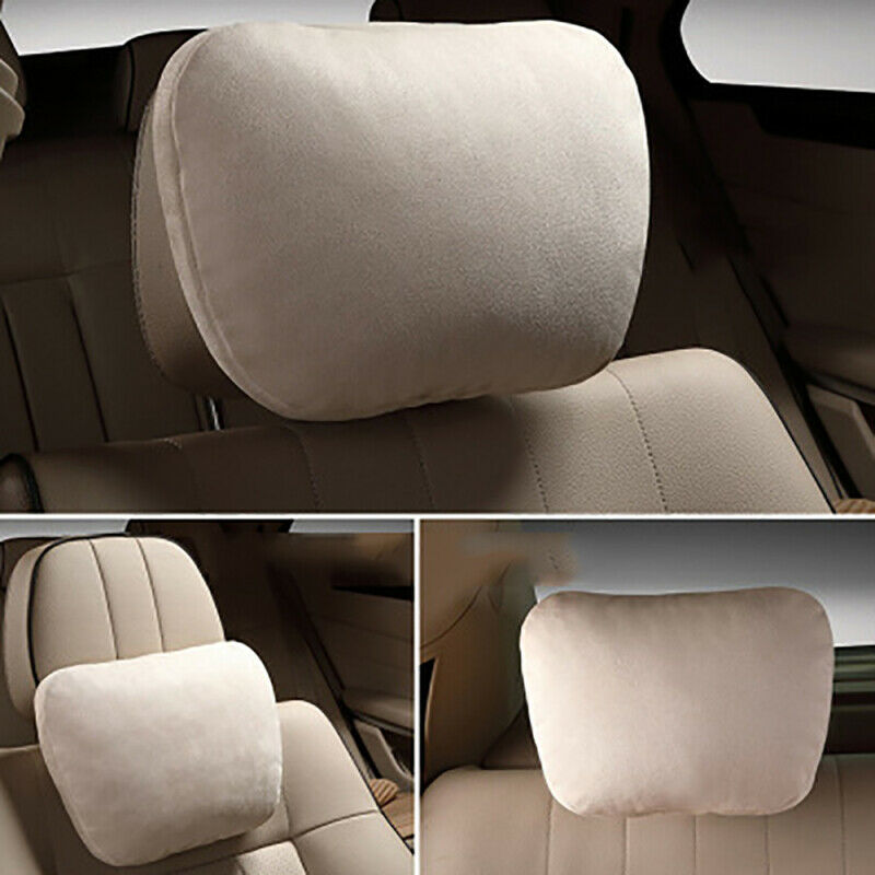 For Mercedes Benz Suede S Class Car Headrest Neck Pillows Seat Cushion Beige
