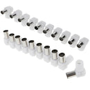 Right Angle 10x RF Female+10x RF Male Plug Coaxial Adapter For TV Aerial