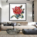 14CT 43x44cm Rose Flower Stamped Cross Stitch Kit Needlework for Beginners