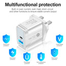 18W PD QC3.0 USB Charger USB C Quick Charge 3.0 Wall Charger (UK White) A