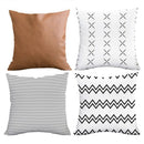 1X(Throw Pillow Covers Only For Couch, Sofa, Or Bed Set Of 4 Modern Design