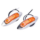 2x 12V Amber 3LED Side Marker Lamp Clearance Light Fish Shape Truck Van Trail`3C