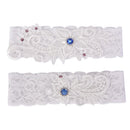 2pcs/set Women Wedding Leg Ring Garter White Lace Bride Garters Belt Fashion  3C