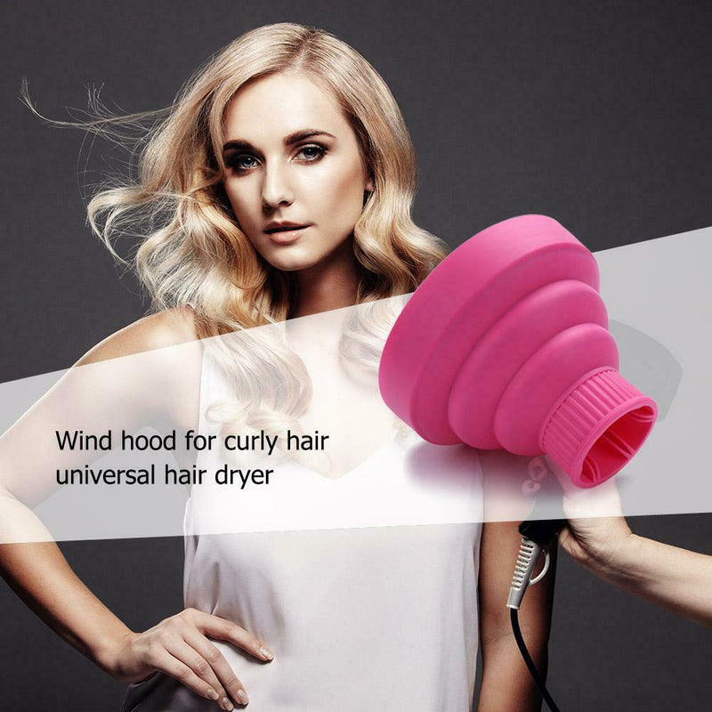 Hairdryer Diffuser Silicone Cover Foldable Hair Dryer Hair Care (Pink) SN9F