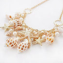 Women's Necklace Sweater Chain Beach Starfish Jewelry Conch Shell Pen P8X9