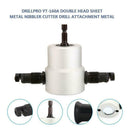 Double Head Sheet Metal Nibbler Holder Tool Power Drill Attachment Kit