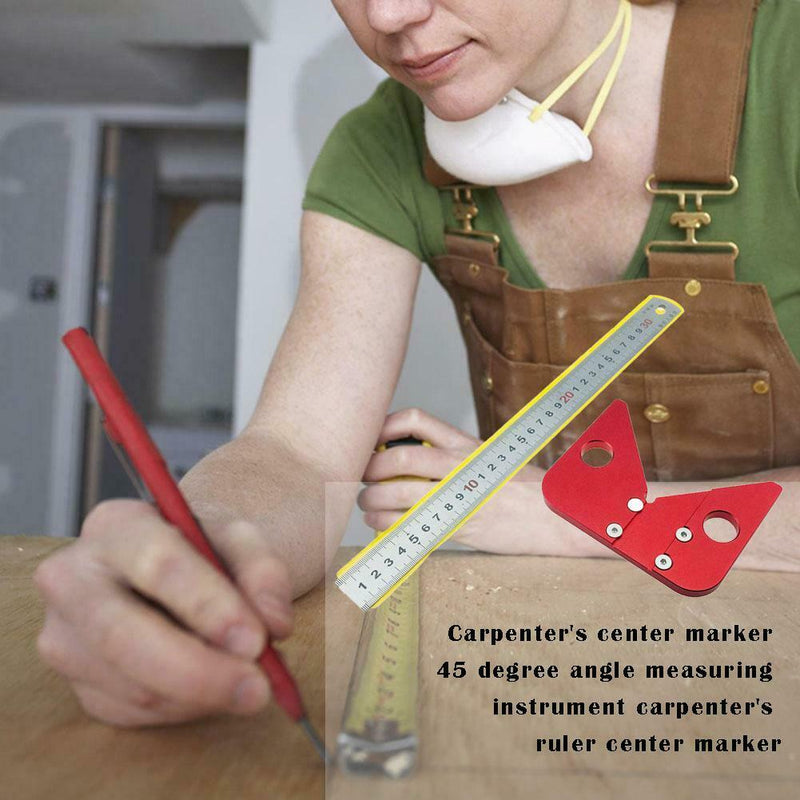 Woodworking Center Scriber 45 Degree Angle Line Gauge Carpenter Ruler Gauge Tool