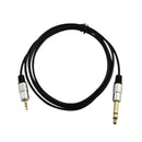 Premium 1.8m 6.35mm 1/8 inch Male Jack to 3.5mm 1/4 inch Male M/M Audio Ste
