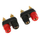 2pcs Terminal Binding Post Amplifier Dual Copper 2-way Banana Plug Jack