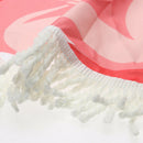 Round Print Tassel 150 cm Dia. Polyester Yoga Beach Mat Towels (White)
