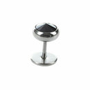 Earrings stainless steel rhinestone black man round 10mm L6Q6