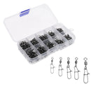 210Pcs Rolling Swivels Ring Fastlock Fishing Pin Snap Connector Accessories
