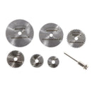 7PC  Cutoff Circular Saw HSS Rotary Blade Tool Cutting Discs Mandrel
