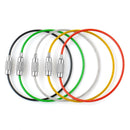 5pcs Stainless Steel Wire Rope Keychain Key Ring Cable For Outdoor Hiking Sports