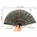Peacock Folding Hand Held Fans Bulk For Women - Spanish/Chinese/Japanese Vi O3Q2
